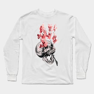 Skull and Flowers Long Sleeve T-Shirt